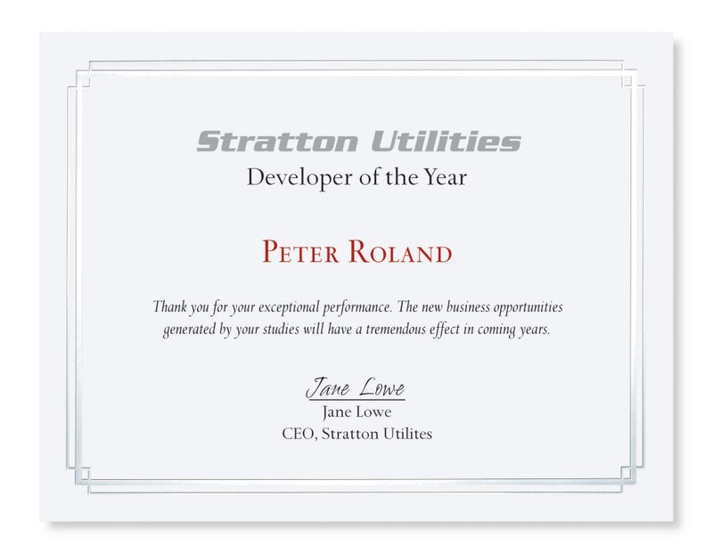 PaperDirect Foil Elegance Specialty Certificates, 50 Sheets of 38lb White Paper, 8Â½" x 11", Double Pearl Foil Border, Perfect for Awards, Students, Employees, Volunteers, Course Completion, Diplomas - Image 2